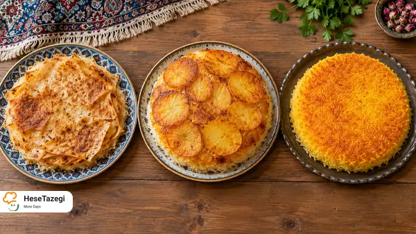 راز ته دیگ طلایی در منزل