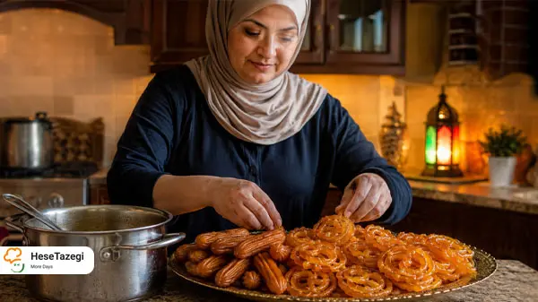 طرز تهیه زولبیا و بامیه در خانه