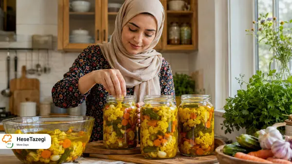 طرز تهیه ترشی گل کلم خوشمزه و ترد