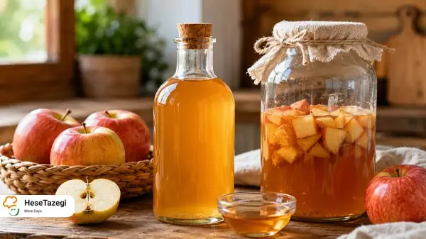 طرز تهیه سرکه سیب خانگی با آب سیب؛ مراحل و نکات جلوگیری از کپک