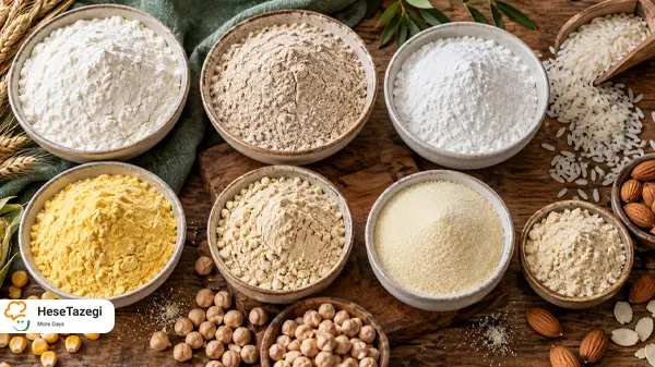 انواع آرد و کاربرد هرکدام در آشپزی؛ راهنمای انتخاب برای نان، کیک و غذای ایرانی