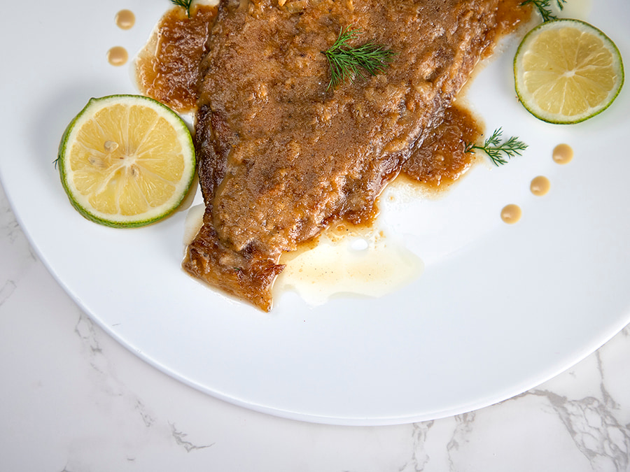 ماهی با سس ارده