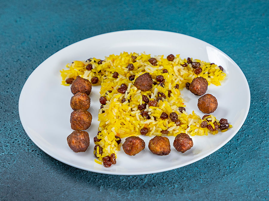 کشمشپلو با گوشت